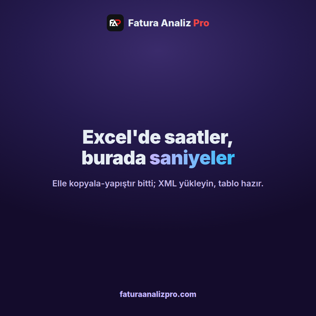 e-fatura excel'e aktarma ekranı